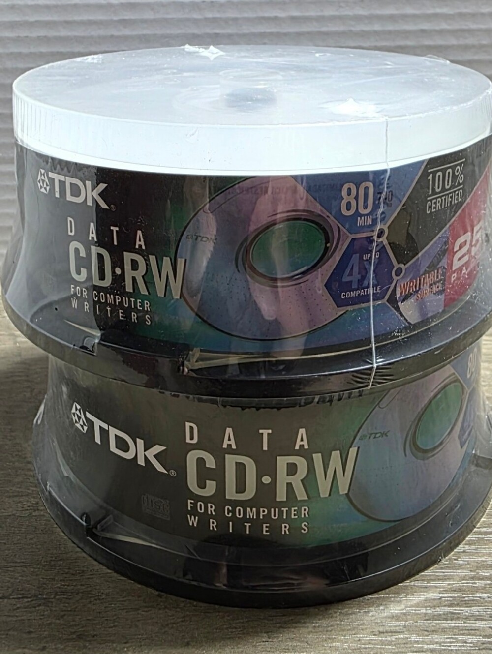 TDK Data CD-RW Compact Discs for computer writers. 2 (25) Packs New Sealed
